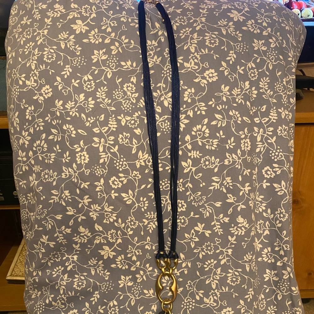 Long Navy Tassel Necklace